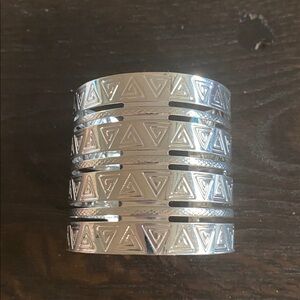 Silver Cutout Cuff Bracelet- Triangle